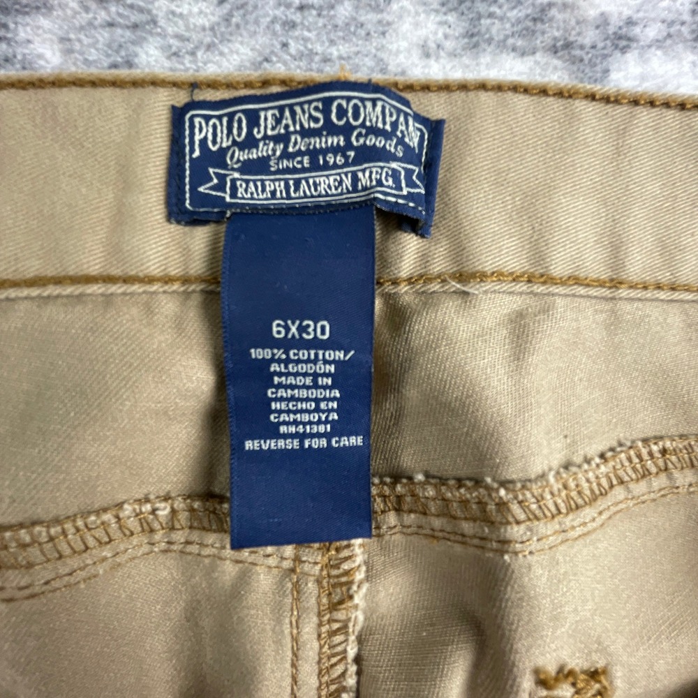 Polo Jeans Company Womens 6x30 Low‎ Rise Boot Cut Jeans Light Brown Tan Cotton - Picture 11 of 12